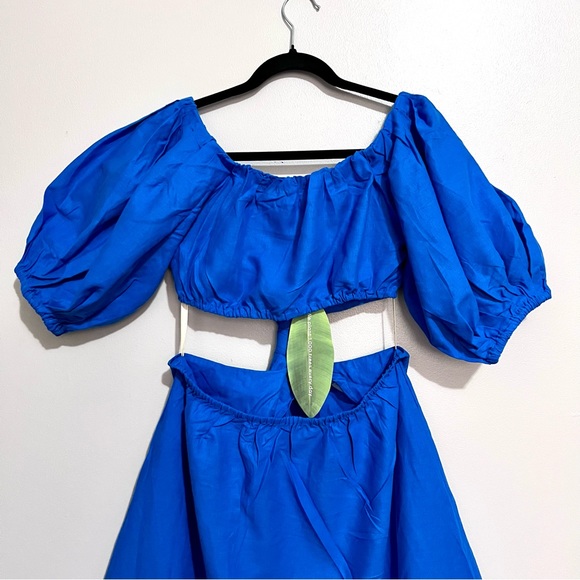 NWT Farm Rio Blue Midi Knot Dress SOLD OUT ONLINE MSRP$200 - Picture 14 of 16
